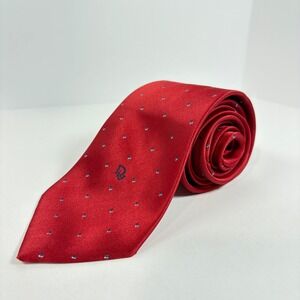 Christian Dior Tie Red Geometric‎ Pattern Silk Blend Necktie Designer
